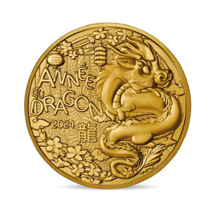 1/4 Euro France 2024 Chinese Lunar Calendar – Year of the Dragon