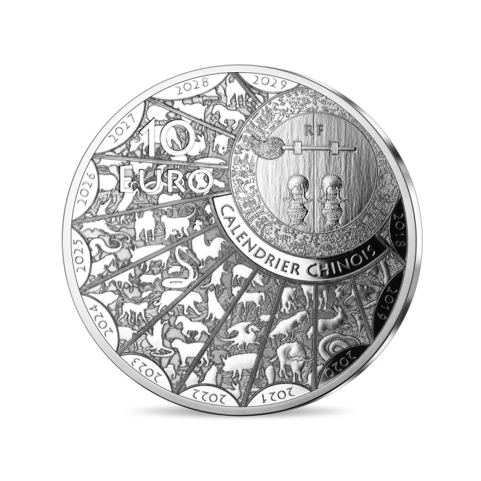 Moneda de plata 10 euros Francia 2024 - Año del Dragón - Imagen 2