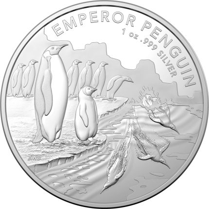 Серебряная монета 1$ Австралия 2023 – Императорский пингвин