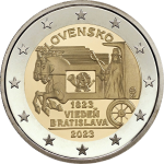 2 euro Slovacchia 2023 - Posta cavalli Bratislava-Vienna