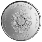 Silver coin 1£ Gibraltar 2023 – Justice - Image 2