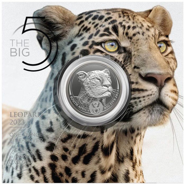 Hõbemünt 5 rand Lõuna-Aafrika Vabariik 2023 – Suur Viisik: Leopard - Image 1