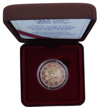 2 евро Словакия 2023 - Конная почта Братислава-Вена Proof