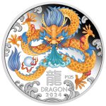 Цветная серебряная монета 1$ Австралия 2024 — Год Дракона 1 oz Proof — изображение 2