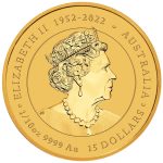 Золотая монета 15$ Австралия 2024 — Год Дракона 1/10 oz BU — изображение 2
