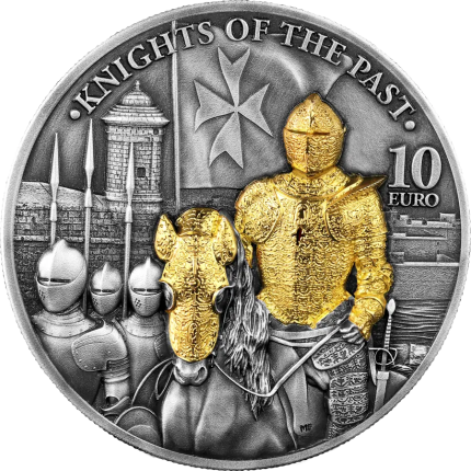 Gilded Silver Coin 10 Euro Malta 2023 – Knights of the Past