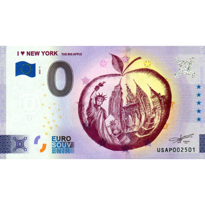 0 euro USA 2023 – I love New York - Image 1