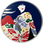 Цветная серебряная монета 5 евро Латвия 2023 – Рижская Мода