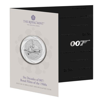 5 фунтов Великобритания 2023 – Шесть десятилетий агента 007: фильмы о Бонде 1960-х годов