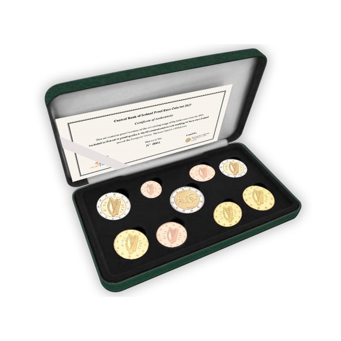 Lote de Banco Monedas Euro Irlanda 2023 + Moneda Conmemorativa Proof - Imagen 1