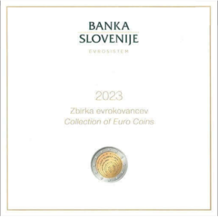 Банковский набор евро монет Словения 2023 BU + 2 евро + 3 евро
