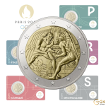 2 euros Francia 2024 - Juegos Olímpicos de París 2024 (Color de tarjeta aleatorio - BU)