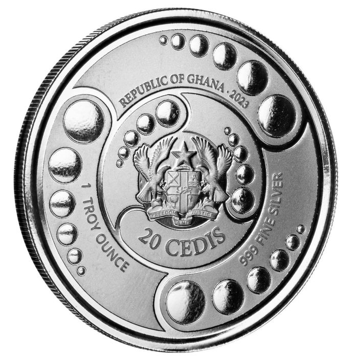 Moneda plata 5 cedi Ghana 2023 – Alien - Imagen 2