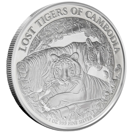 Moneda de plata 3000 riel Camboya 2024 – Tigres perdidos de Camboya