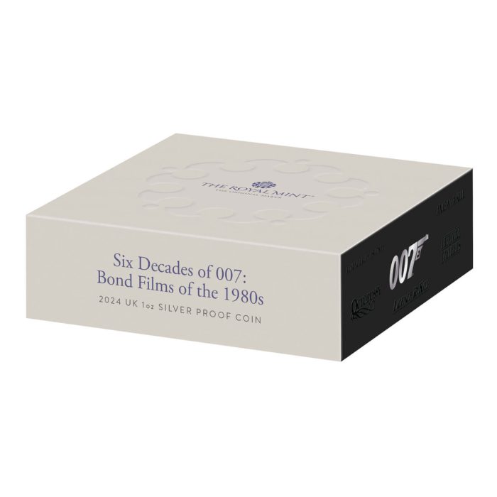 Moneda de Plata de 2 Libras Reino Unido 2024 – Seis Décadas de 007: Películas Bond de los Años 80 Proof - Imagen 4