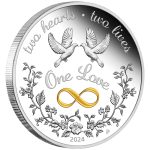 Серебряная монета $1 Австралия 2024 — Одна любовь