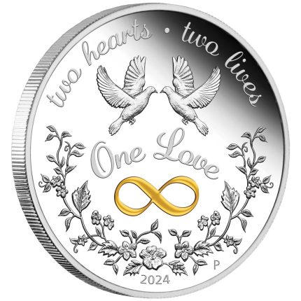 Серебряная монета $1 Австралия 2024 — Одна любовь