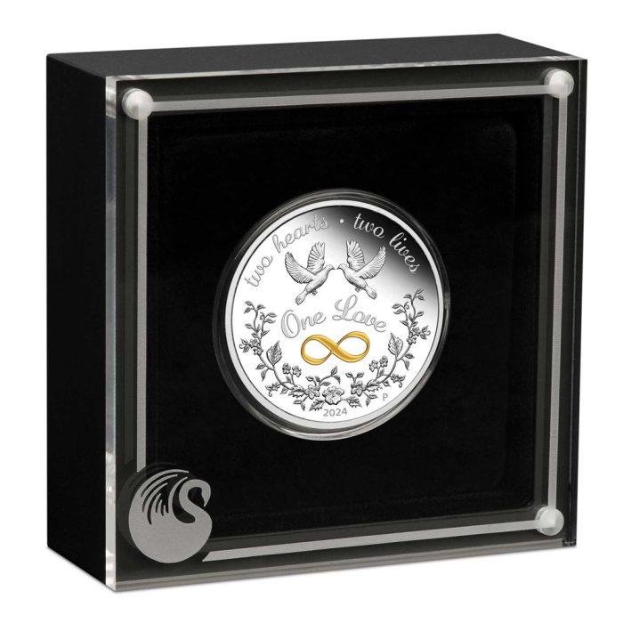 04-2024-one-love-1oz-silver-proof-coloured-in-case-highres Moneta d'argento $1 Australia 2024 - Un amore - immagine 2