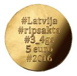 Золотая монета 5 евро Латвия 2016 – Золотые броши: фибула "диск" — изображение 2