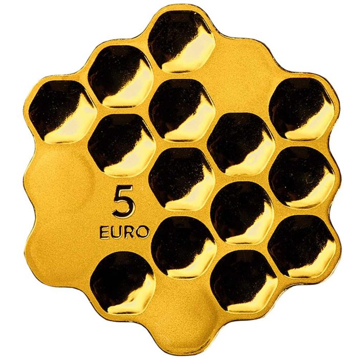915-original Gold plated silver coin 5 euro Latvia 2018 – Honey coin - Image 2
