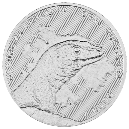 Серебряная монета €4 Хорватия 2024 – Черная ящерица