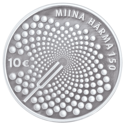 Серебряная монета 10 евро Эстония 2014 — Композитор Мийна Хярма