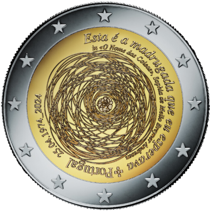 2 euros Portugal 2024 – 50º aniversario de la Revolución de los Claveles - Imagen 1
