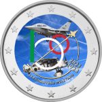 Цветная монета 2 евро Италия 2023 - 100 лет Военным Воздушным Силам Италии