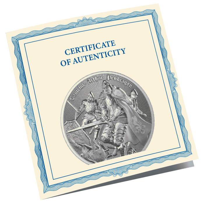 Moneda de plata $2 Niue 2023 – Rey Arturo - Imagen 3