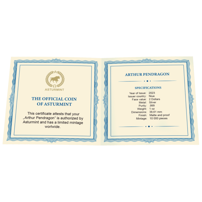 Moneda de plata $2 Niue 2023 – Rey Arturo - Imagen 4