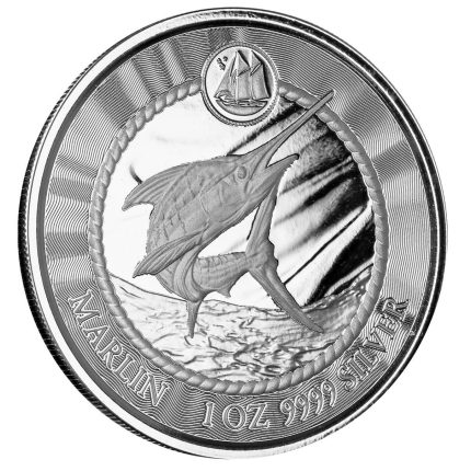 Серебряная монета $1 Каймановы Острова 2023 – Синий марлин