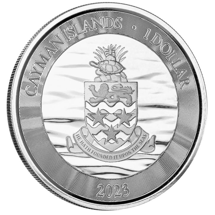 Moneda de plata de $1 Islas Caimán 2023 – Marlin Azul - Imagen 3