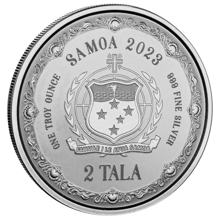 Moneda de plata 2 tala Samoa 2023 – Sirenas - Imagen 2