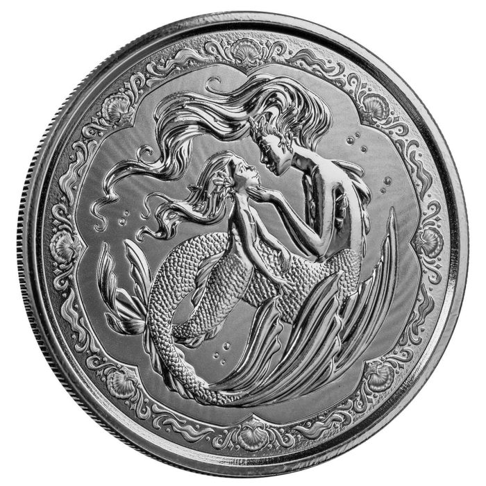 Moneda de plata 2 tala Samoa 2023 – Sirenas - Imagen 1