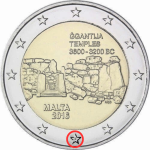 2 евро Мальта 2016 - Храмы Джгантии (F-star mintmark)