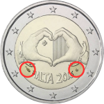 2 euro 2016 Malta – Solidarietà attraverso l'amore (Monnaie de Paris mintmark)