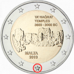 2 евро Мальта 2019 – Храм Та Хаджрат (F-star mintmark)