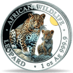 Värillinen hopeakolikko 100 shillingiä Somalia 2024 – Leopard