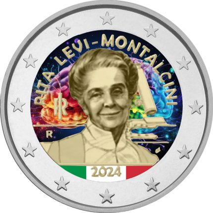 Цветная монета 2 евро Италия 2024 – Рита Леви-Монтальчини