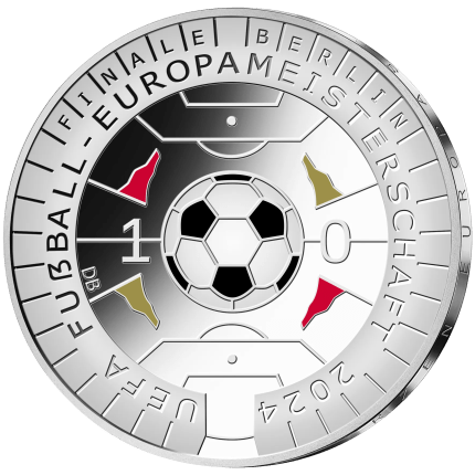 Серебряная монета €11 Германия 2024 – Чемпионат Европы по футболу 2024