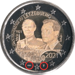 2 eurot Luksemburg 2021 – Suurhertsog Jeani 100. sünniaastapäev (fotoversioon, Bridge mintmark)