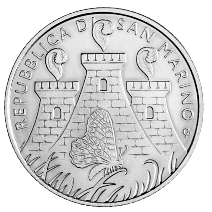 Moneta in argento €5 San Marino 2024 – Farfalle - immagine 2