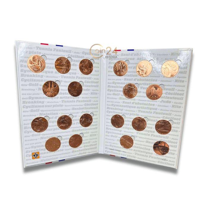 TÄIELIK KOLLEKTSIOON 1/4 eurot Prantsusmaa – Olümpiamängud 2024 Pariisis (19 münti albumis) - Image 2