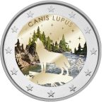 Värillinen 2 euron kolikko Viro 2021 – Kansallinen eläinsusi (metsä)