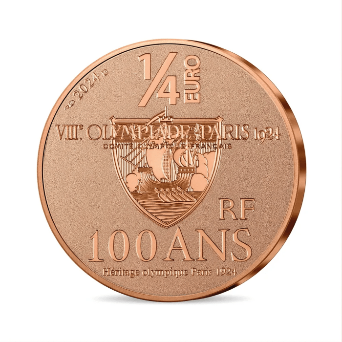 1/4 euro Francia 2024 – Juegos Olímpicos de París 1924 – Paavo Nurmi - Imagen 2