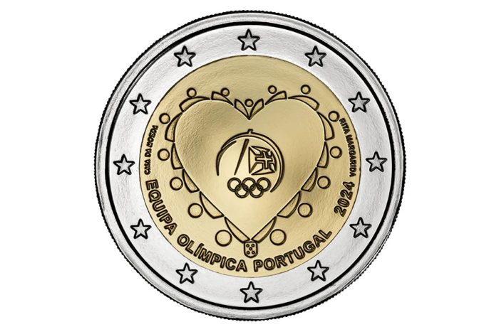 Portugal 2 euro 2024 unc 2 euro Portogallo 2024 - Portogallo squadra olimpica FDC in card - immagine 2