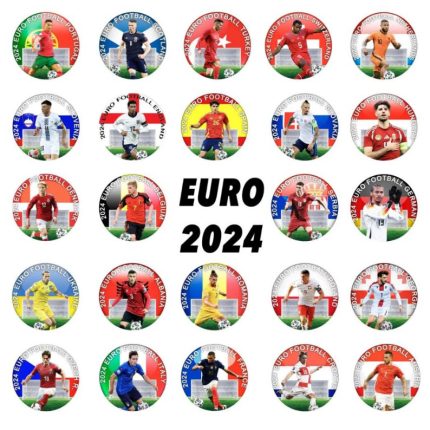 Цветные монеты 2 евро 2024 - Коллекция чемпионат Европы по футболу