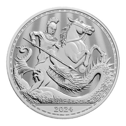 Moneta d'argento da £2 UK 2024 – San Giorgio sconfigge il drago