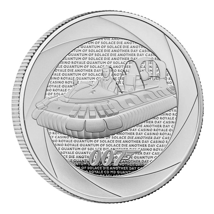 Moneta d'argento da 2 sterline UK 2024 – Sei decenni di 007: film Bond degli anni ’00 Proof - immagine 2
