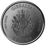 Серебряная монета £1 Гибралтар 2024 – Правосудие — изображение 4